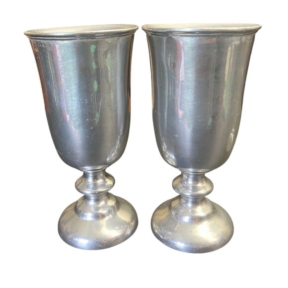 Cocktail Shaker With Wilton Pewter Metal Pair of Large 7"inches 12 Ounce Drink - Picture 2 of 16